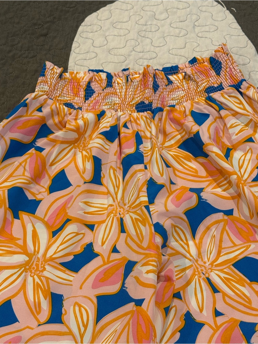 Wide-Leg Floral Print Pants in Blue, Pink & Yellow - Picture 2 of 5
